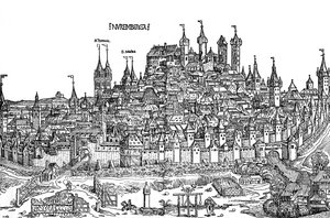 Nurnburg utsikt på 1400-talet av Hartmann Schedel