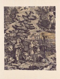 Le Solitaire au Pont du Torrent (Eremiten vid bron över torrenten) (Möbeltyg) av Hartmann et Fils