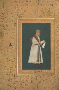 Porträtt av Mulla Muhammad Khan Vali från Bijapur, Folio från Shah Jahan Album, recto: ca. 1620