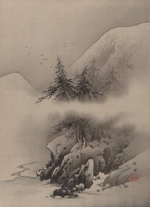 Snölandskap, ca. 1885-89. av Hashimoto Gaho