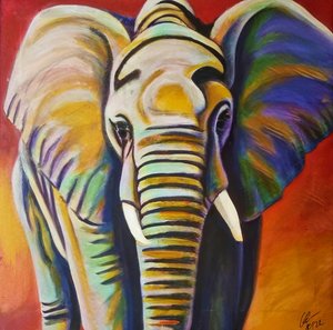Färgglad elefant