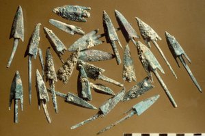 Pilspetsar hittade i Jerusalems citadell (metall) av Hasmonean