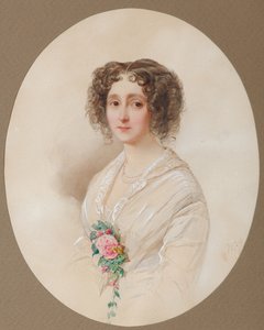 Porträtt av Alexandra Mikhaylovna Chelishcheva 1816-1913, 1851
