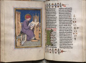 Evangelisk bok med evangelistporträtt: Dekorerad initial