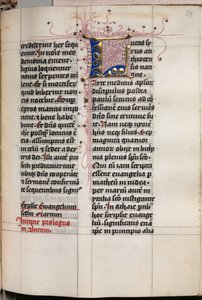 Evangelisk bok med evangelistporträtt: Dekorerad initial