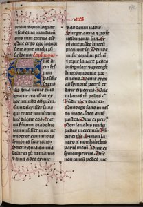 Evangeliebok med evangelistporträtt: Dekorerad initial, ca. 1480.