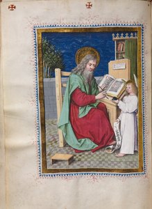 Evangeliebok med evangelistporträtt: Sankt Matteus
