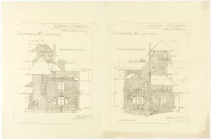 Höjningar, höger och vänster sidofasader, Castel d