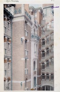 Utsikt över Castel Beranger (1897-1898), byggnad manifesterad av arkitekten Hector Guimard (1867-1942). av Hector Guimard