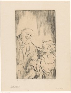 Får och gris (originaltitel på objektet) Man och kvinna (serietitel) av Hein von Essen (signed by artist)