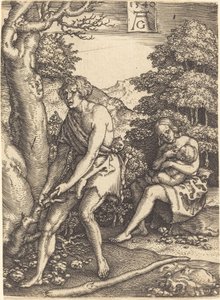 Adam och Eva på jobbet av Heinrich Aldegrever