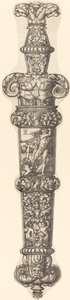 Design för en dolkslida med Kain och Abel, 1539. av Heinrich Aldegrever