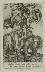 Avund, från lasterna av Heinrich Aldegrever