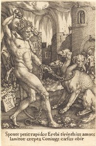 Herkules och Cerberus, 1550. av Heinrich Aldegrever