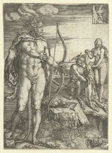 Hercules räddar Deianeira från Nessus Labours of Hercules (serietitel) av Heinrich Aldegrever