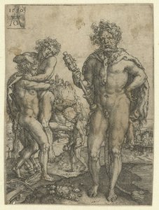 Herkules besegrar Antaeus Labours of Hercules (serietitel) av Heinrich Aldegrever