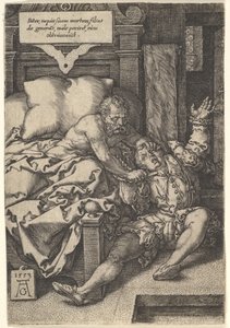 Domare Herkinbald Cutting the Throat of his Nephew, 1553. av Heinrich Aldegrever