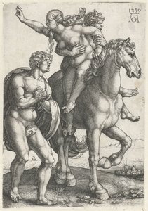 Bortförande av en kvinna av en satyr av Heinrich Aldegrever