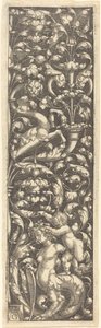 Prydnad med ett barn på ryggen av en sfinx, 1535. av Heinrich Aldegrever