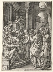 Berättelsen om Susanna: Susanna anklagas för äktenskapsbrott, 1555. av Heinrich Aldegrever