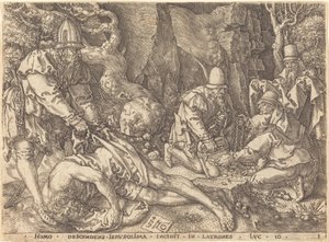 Resenär bland tjuvar, 1554. av Heinrich Aldegrever