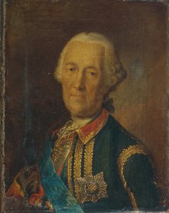 Porträtt av fältmarskalken och politikern greve Burkhard Christoph von Munnich 1683-1767, 1764 av Heinrich Buchholz