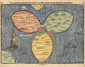 De tre kontinenterna med Jerusalem i världens centrum, 1581