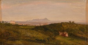 Heinrich Bürkel - Utsikt över Monte Circeo. Omkring 1853 av Heinrich Burkel