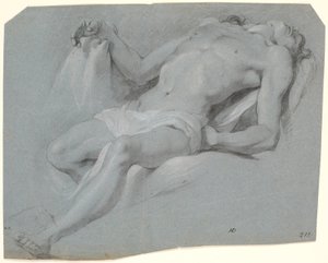 Liggande manlig modell; studera för Pietà? av Heinrich Dittmers