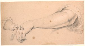 Studie: en kvinnas arm, på vilken vilar en barnhand av Heinrich Dittmers