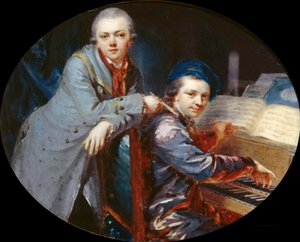 Självporträtt med Gottlieb Christian Füger, konstnärens bror, 1768.