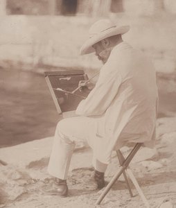 Strandmålare (troligen Hugo Henneberg). 1906