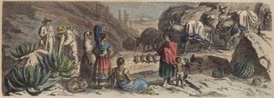 En bergsväg i Mexiko (färgad gravyr) av Heinrich Leutemann