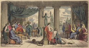 Ett kungligt hov i antikens Grekland (färgad gravyr) av Heinrich Leutemann