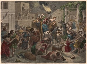 Antikens Rom: Vesuvius utbrott, 79 e.Kr av Heinrich Leutemann