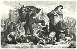 Slaget vid Gaza, 312 f.Kr. (gravyr) av Heinrich Leutemann