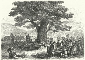 Fest i det antika Tyskland (gravyr) av Heinrich Leutemann