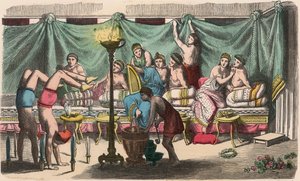 Grekland vid republikernas tid: Bankett och gymnastik av Heinrich Leutemann