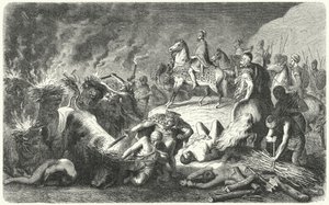 Hannibal vid belägringen av Casilinum, 216-215 f.Kr. (gravyr) av Heinrich Leutemann