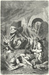 Massaker på judarna i York av Heinrich Leutemann