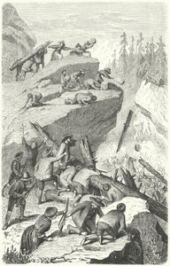 Tyrolska rebeller som bekämpar den franska armén i slaget vid Sachsenklemme av Heinrich Leutemann