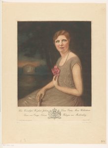 Porträtt av prinsessan Juliana Hennes kungliga höghet Juliana Louise Emma Marie Wilhelmina, prinsessa av Orange Nassau, hertiginna av Mecklenburg (titel på objekt)