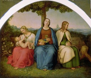 Tro, hopp och kärlek, 1819 (olja på trä) av Heinrich Maria von Hess