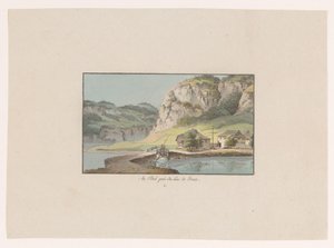 Utsikt över Le Pont nära Lac de Joux Au Pont prés du Lac de Joux (titel på objekt) Utsikter över Schweiz (serietitel) Collection de quelques vues dessinées en Suisse d