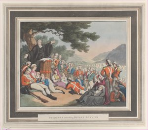 Soldater som deltar i gudstjänst, 1 augusti 1798.