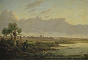 På Alster vid Winterhude, 1834 av Heinrich Stuhlmann