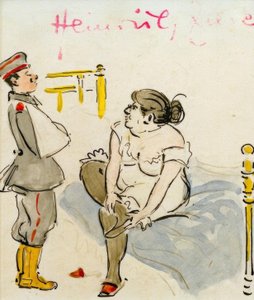 Sårad soldat och hora av Heinrich Zille