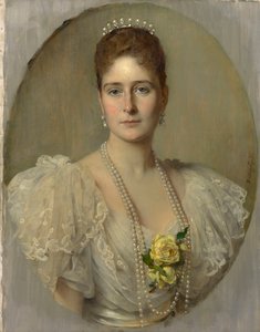 Porträtt av kejsarinnan Alexandra Fyodorovna av Ryssland 1872-1918, hustru till tsar Nicholas II, 1897.