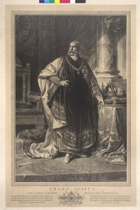 Helfigur stående Franz Joseph I i fleecemantel av Heinrich von Angeli