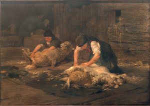 Fårklippningen av Heinrich von Zügel